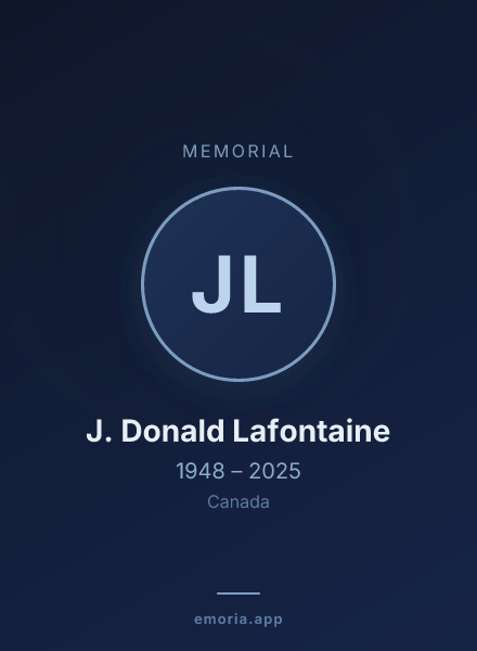 Memorial portrait of J. Donald Lafontaine
