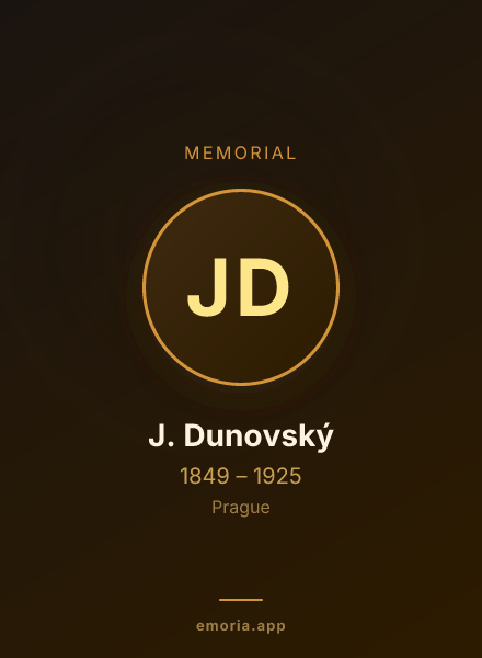 Memorial portrait of J. Dunovský