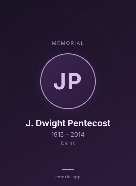 Memorial portrait of J. Dwight Pentecost