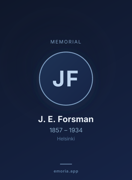 Memorial portrait of J. E. Forsman