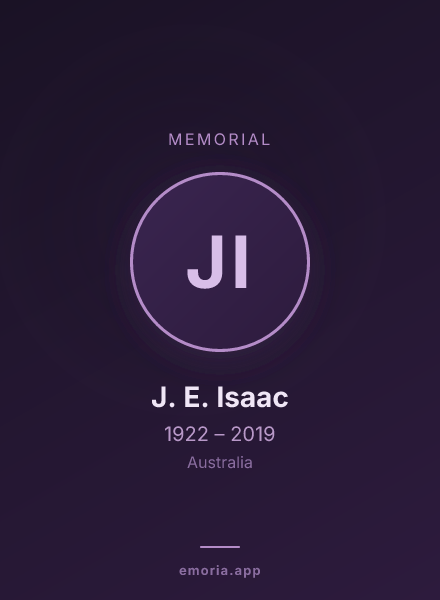 Memorial portrait of J. E. Isaac