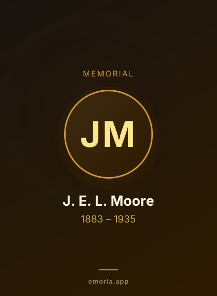 Memorial portrait of J. E. L. Moore