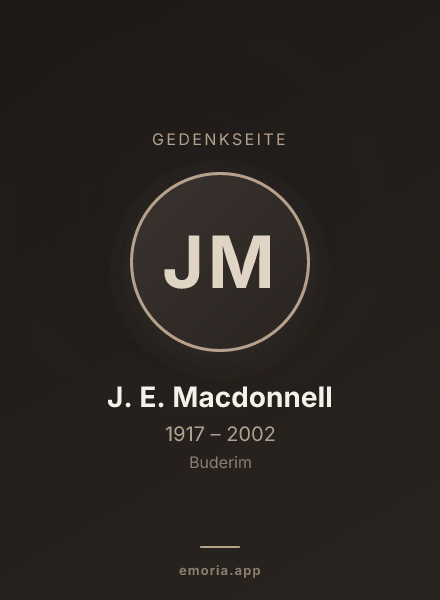 Gedenkportrait von J. E. Macdonnell
