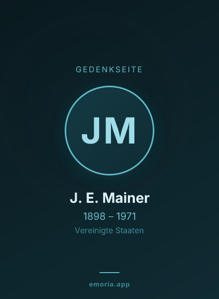 Gedenkportrait von J. E. Mainer