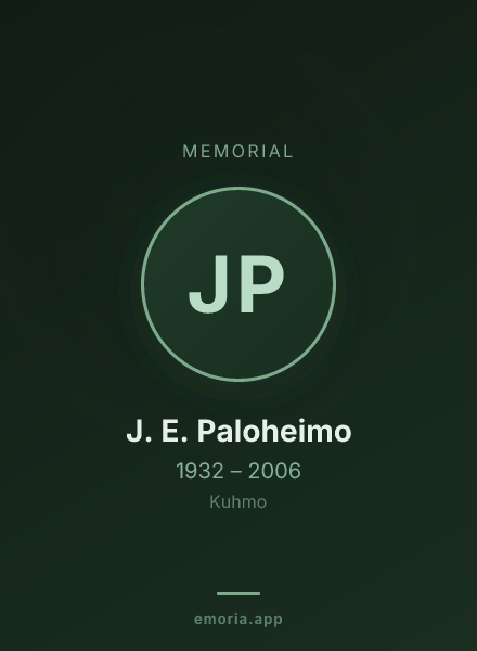 Memorial portrait of J. E. Paloheimo