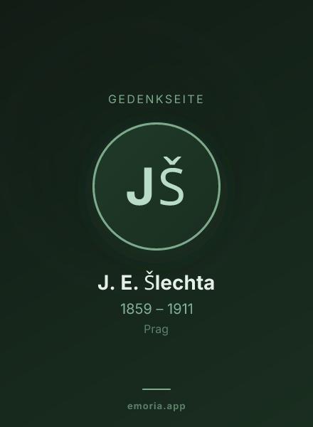 Gedenkportrait von J. E. Šlechta