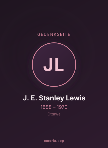 Gedenkportrait von J. E. Stanley Lewis
