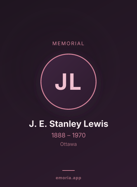 Memorial portrait of J. E. Stanley Lewis