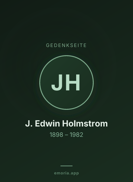 Gedenkportrait von J. Edwin Holmstrom
