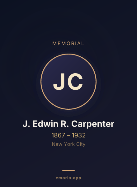 Memorial portrait of J. Edwin R. Carpenter