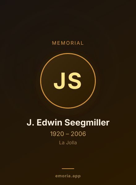 Memorial portrait of J. Edwin Seegmiller