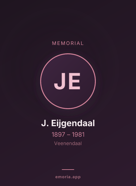 Memorial portrait of J. Eijgendaal