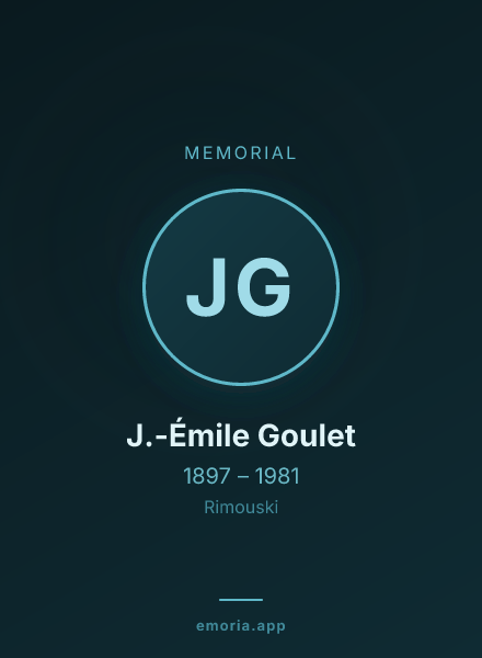 Memorial portrait of J.-Émile Goulet