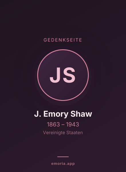 Gedenkportrait von J. Emory Shaw
