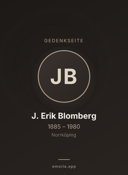 Gedenkportrait von J. Erik Blomberg