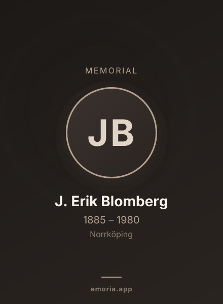 Memorial portrait of J. Erik Blomberg