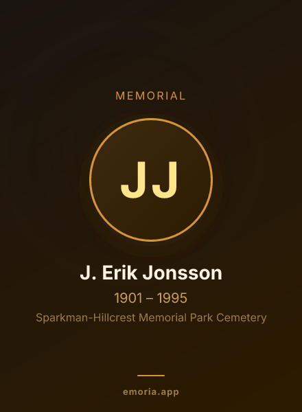 Memorial portrait of J. Erik Jonsson