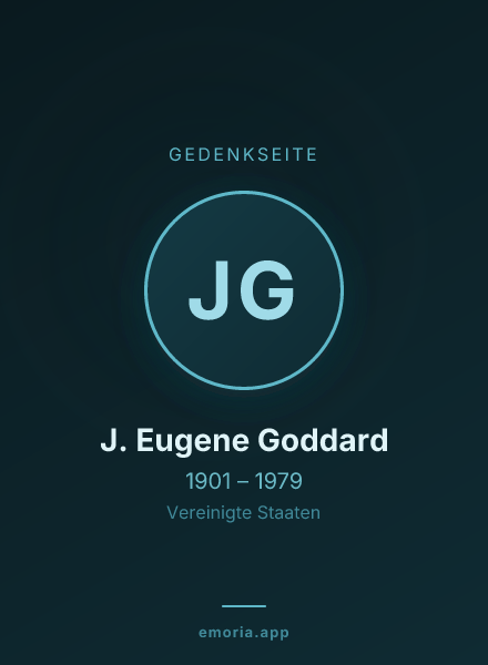 Gedenkportrait von J. Eugene Goddard