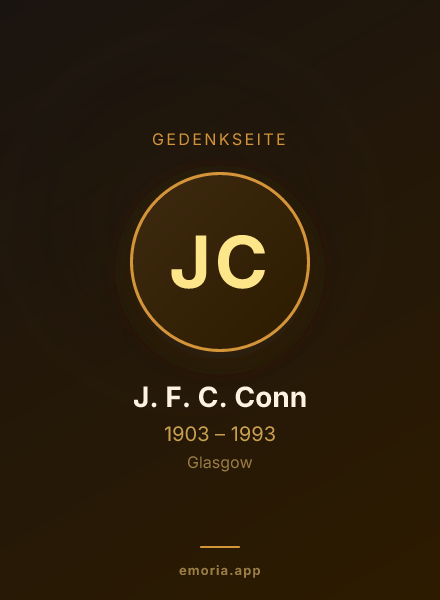 Gedenkportrait von J. F. C. Conn