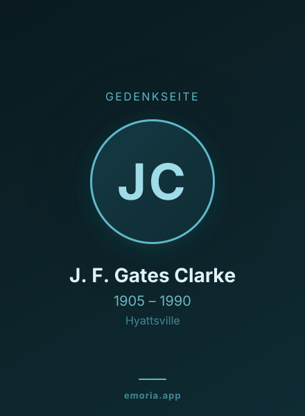 Gedenkportrait von J. F. Gates Clarke
