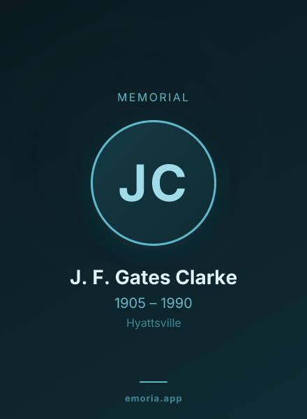 Memorial portrait of J. F. Gates Clarke