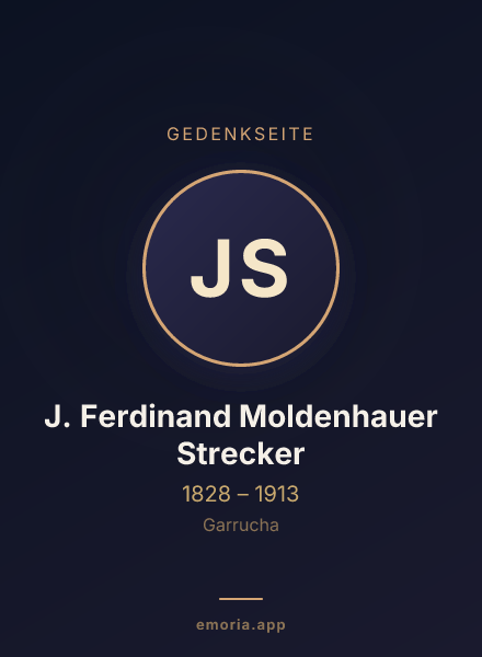 Gedenkportrait von J. Ferdinand Moldenhauer Strecker