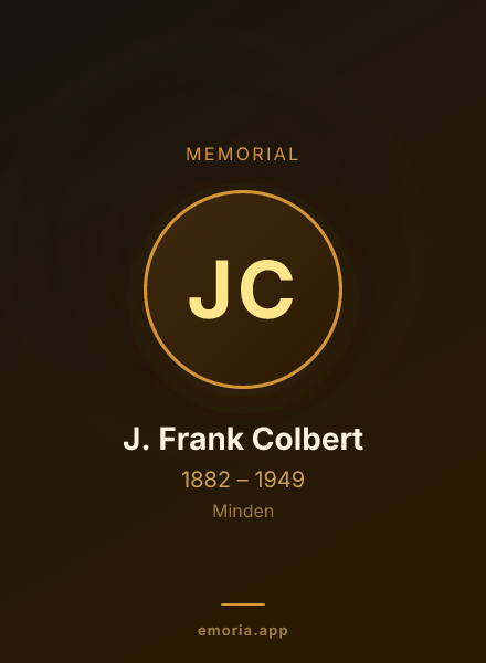 Memorial portrait of J. Frank Colbert