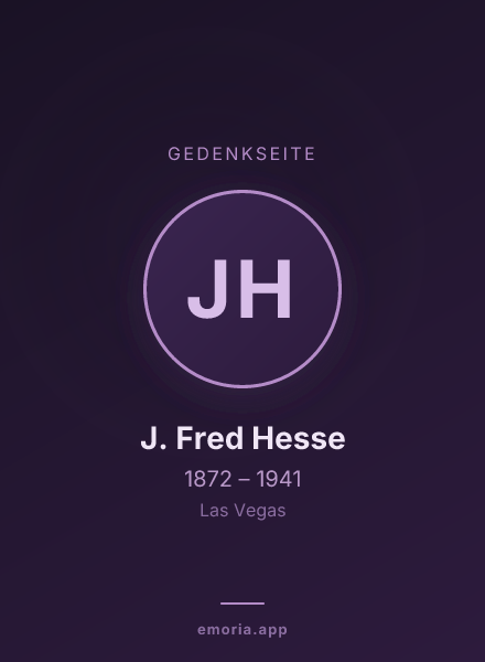 Gedenkportrait von J. Fred Hesse