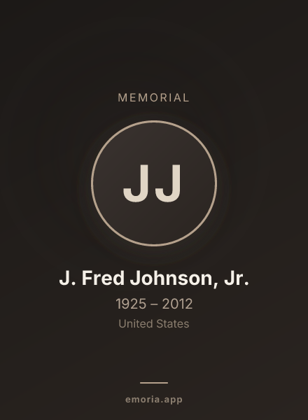 Memorial portrait of J. Fred Johnson, Jr.