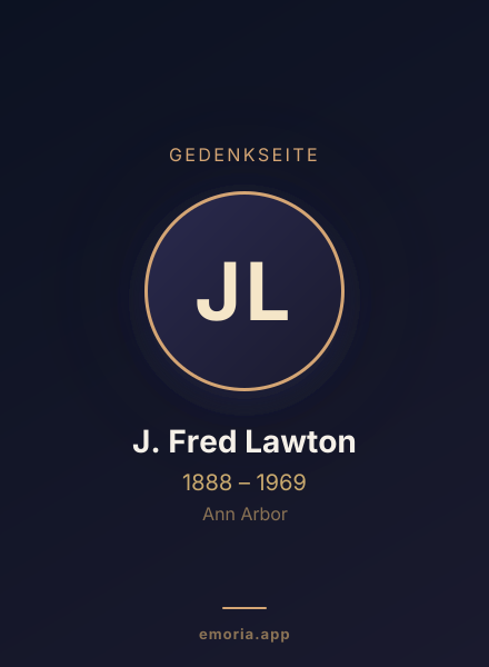Gedenkportrait von J. Fred Lawton