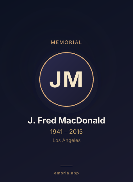 Memorial portrait of J. Fred MacDonald