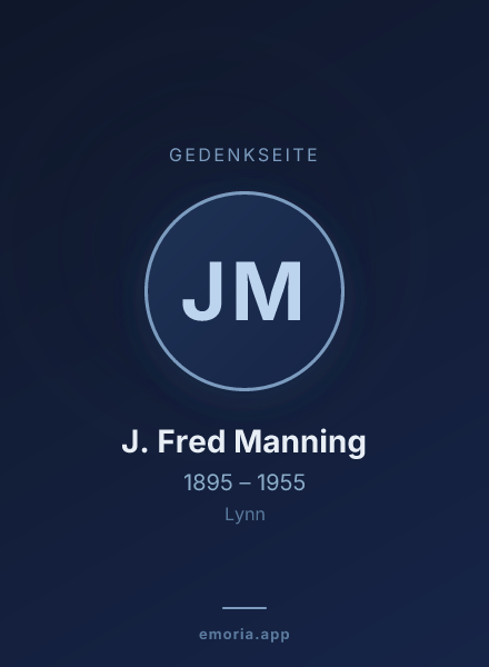 Gedenkportrait von J. Fred Manning