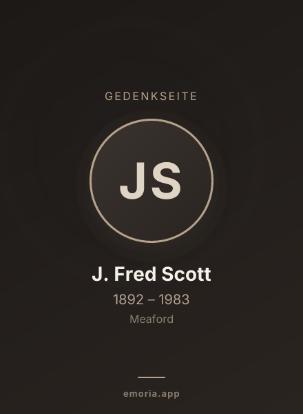 Gedenkportrait von J. Fred Scott