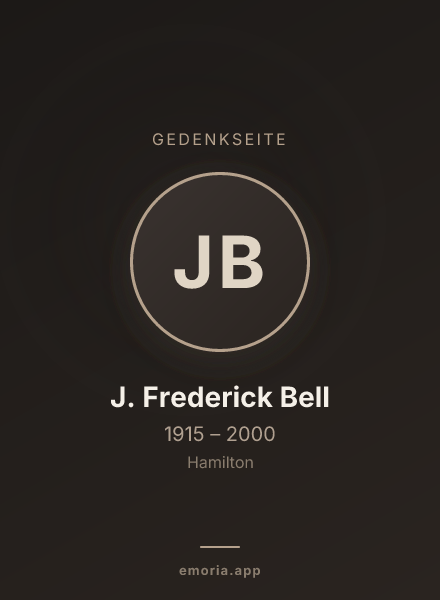 Gedenkportrait von J. Frederick Bell