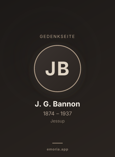 Gedenkportrait von J. G. Bannon