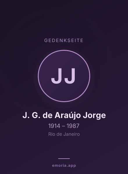 Gedenkportrait von J. G. de Araújo Jorge