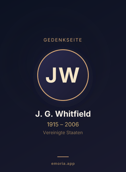Gedenkportrait von J. G. Whitfield