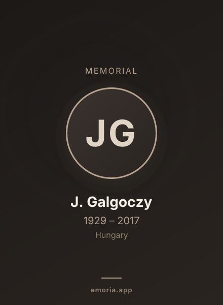 Memorial portrait of J. Galgoczy