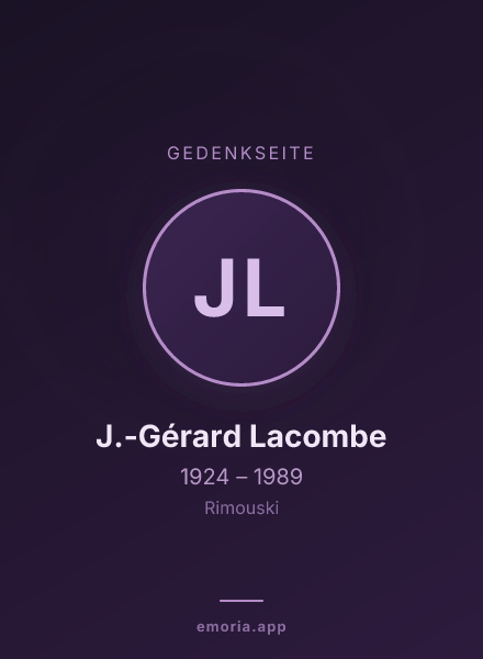 Gedenkportrait von J.-Gérard Lacombe
