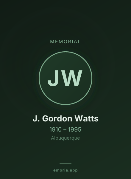 Memorial portrait of J. Gordon Watts