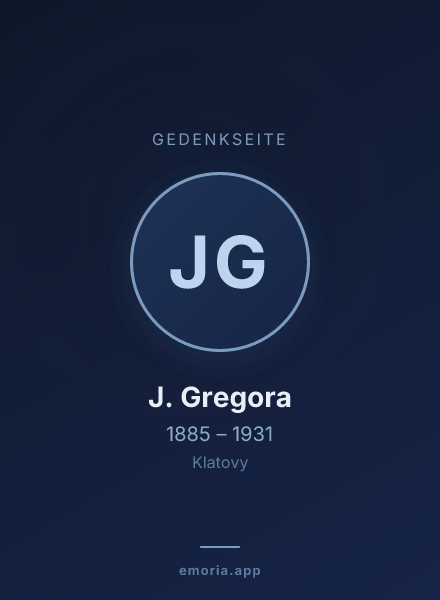 Gedenkportrait von J. Gregora