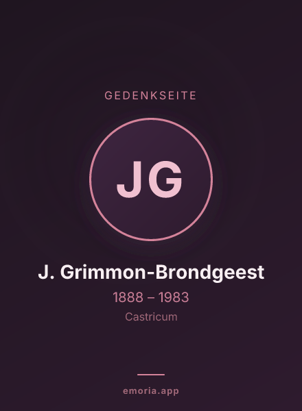Gedenkportrait von J. Grimmon-Brondgeest