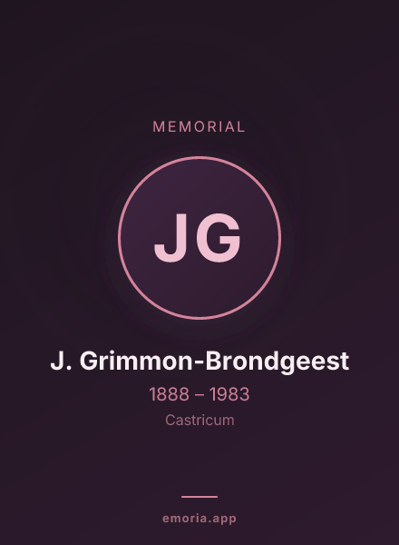 Memorial portrait of J. Grimmon-Brondgeest