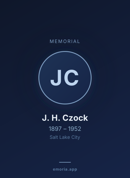 Memorial portrait of J. H. Czock