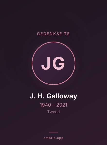 Gedenkportrait von J. H. Galloway