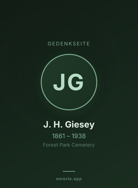 Gedenkportrait von J. H. Giesey