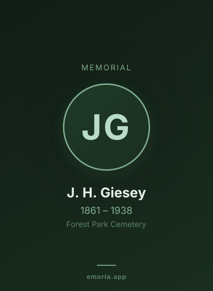 Memorial portrait of J. H. Giesey