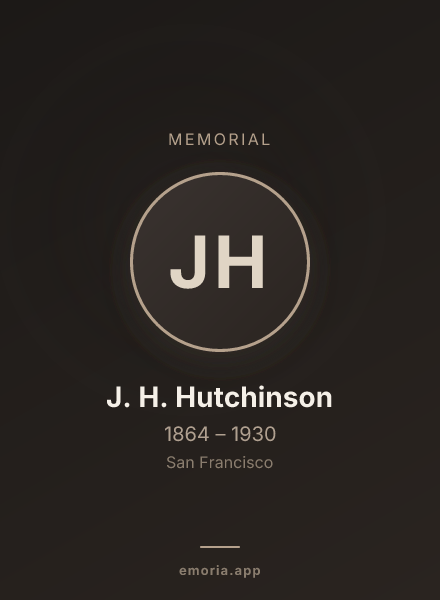 Memorial portrait of J. H. Hutchinson