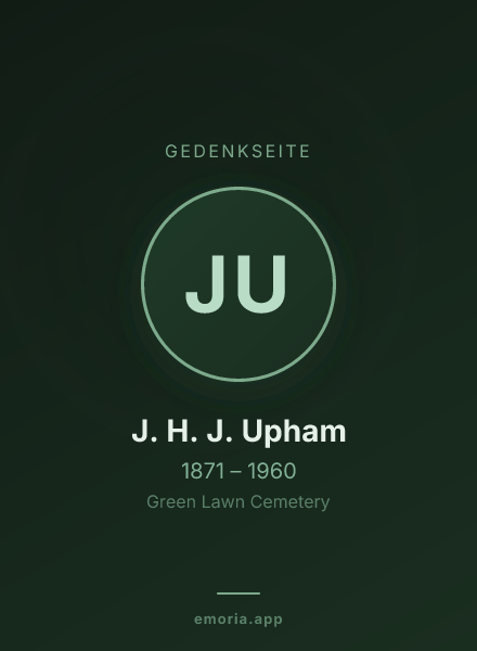 Gedenkportrait von J. H. J. Upham