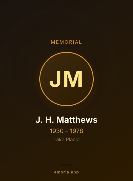 Memorial portrait of J. H. Matthews